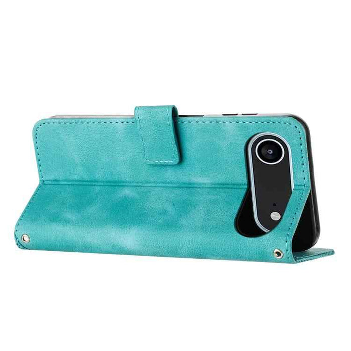 For iPhone 17 Air Dream Triangle Leather Phone Case with Lanyard(Green)