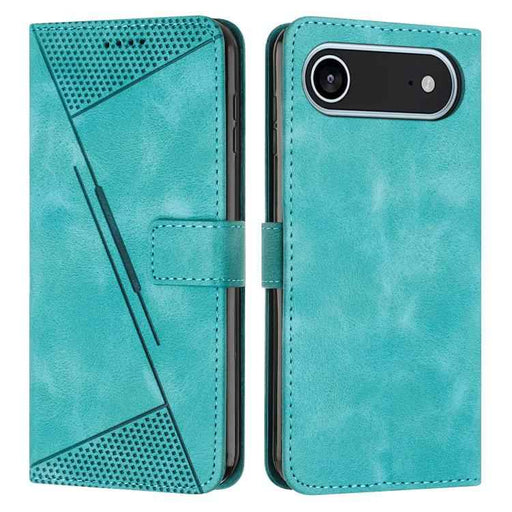 For iPhone 17 Air Dream Triangle Leather Phone Case with Lanyard(Green)