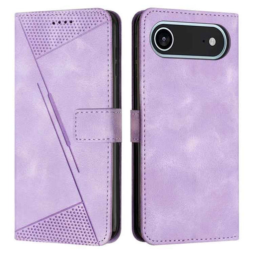 For iPhone 17 Air Dream Triangle Leather Phone Case with Lanyard(Purple)
