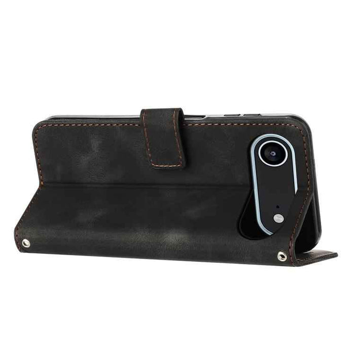 For iPhone 17 Air Dream Triangle Leather Phone Case with Lanyard(Black)