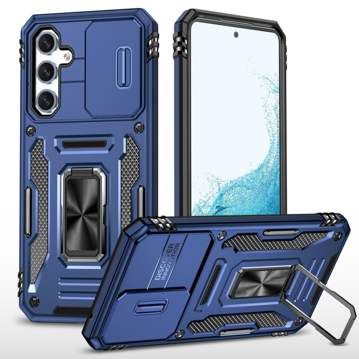 Armor PC + TPU Camera Shield Phone Case, For Samsung Galaxy S24 Ultra 5G, For Samsung Galaxy S23 FE 5G, For Samsung Galaxy S24+ 5G, For Samsung Galaxy A54, For Samsung Galaxy S24 5G, For Samsung Galaxy A15, For Samsung Galaxy A05s