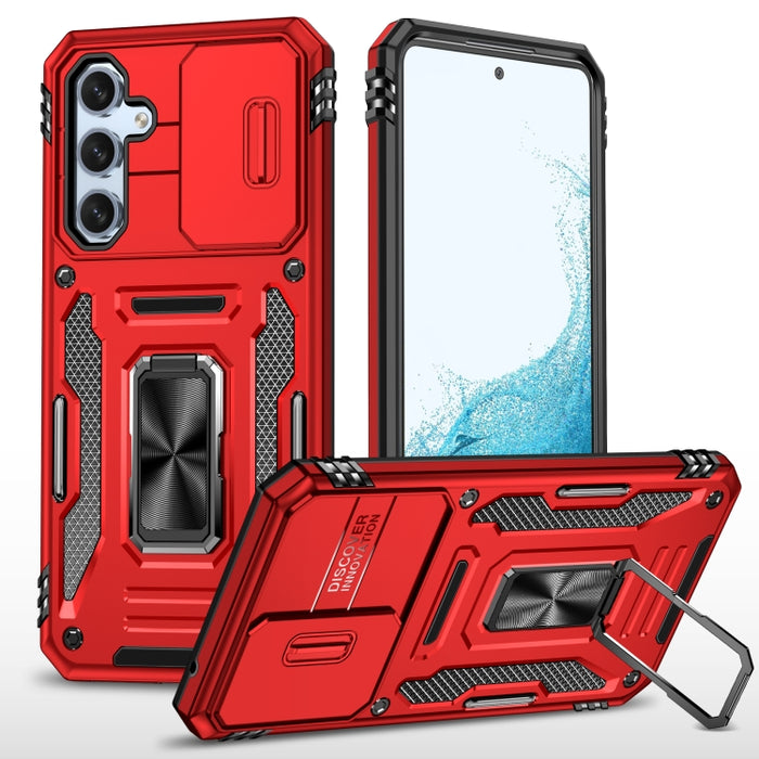 Armor PC + TPU Camera Shield Phone Case, For Samsung Galaxy S24 Ultra 5G, For Samsung Galaxy S23 FE 5G, For Samsung Galaxy S24+ 5G, For Samsung Galaxy A54, For Samsung Galaxy S24 5G, For Samsung Galaxy A15, For Samsung Galaxy A05s