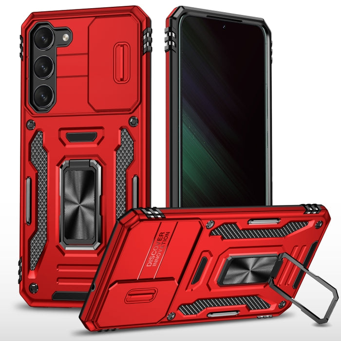 Armor PC + TPU Camera Shield Phone Case, For Samsung Galaxy S24 Ultra 5G, For Samsung Galaxy S23 FE 5G, For Samsung Galaxy S24+ 5G, For Samsung Galaxy A54, For Samsung Galaxy S24 5G, For Samsung Galaxy A15, For Samsung Galaxy A05s