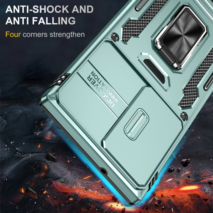 Armor PC + TPU Camera Shield Phone Case, For Samsung Galaxy S24 Ultra 5G, For Samsung Galaxy S23 FE 5G, For Samsung Galaxy S24+ 5G, For Samsung Galaxy A54, For Samsung Galaxy S24 5G, For Samsung Galaxy A15, For Samsung Galaxy A05s