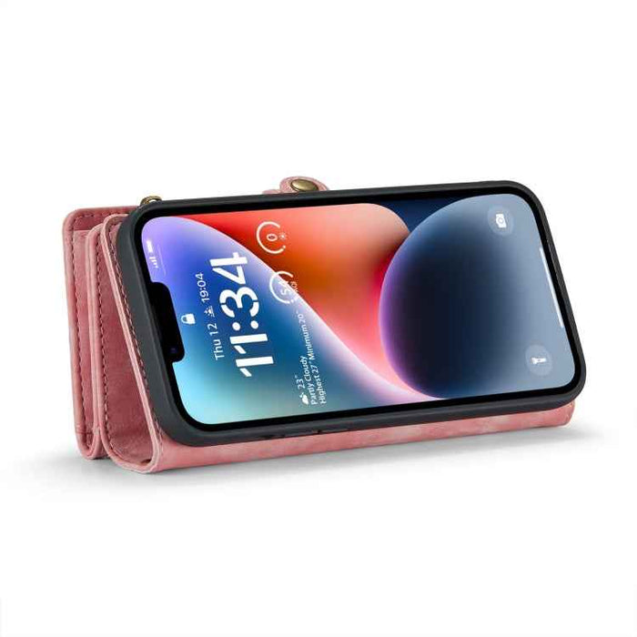 For iPhone 15 Plus CaseMe 008 Detachable Multifunctional Leather Phone Case(Pink)