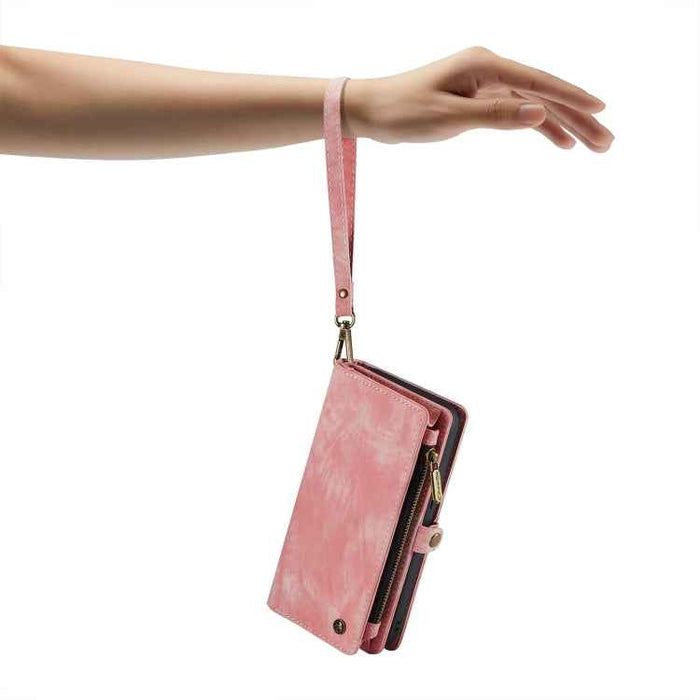For iPhone 15 Plus CaseMe 008 Detachable Multifunctional Leather Phone Case(Pink)