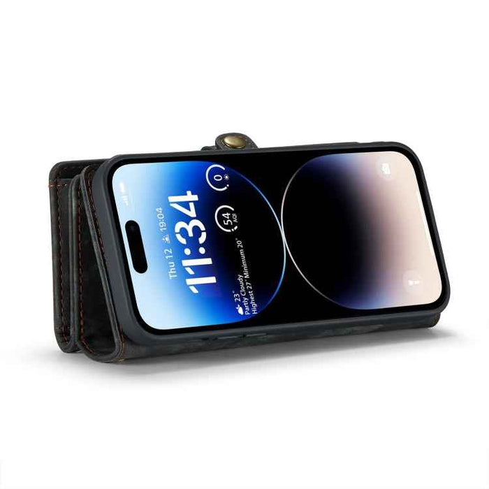 For iPhone 15 Pro CaseMe 008 Detachable Multifunctional Leather Phone Case(Black)