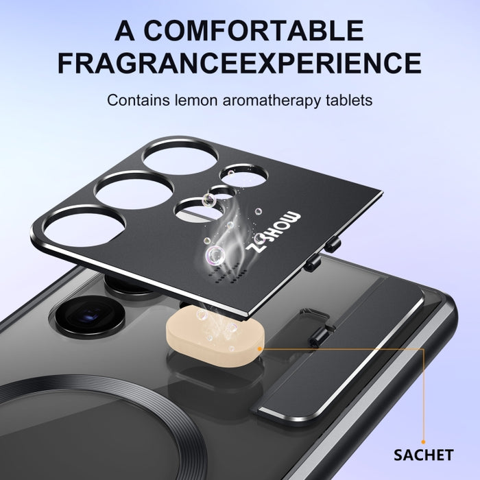 Aromatherapy Holder Single-sided MagSafe Magnetic Phone Case, For Samsung Galaxy S25 Ultra 5G, For Samsung Galaxy S24 Ultra 5G, For Samsung Galaxy S23 Ultra 5G, For Samsung Galaxy S22 Ultra 5G, For Samsung Galaxy S21 Ultra 5G