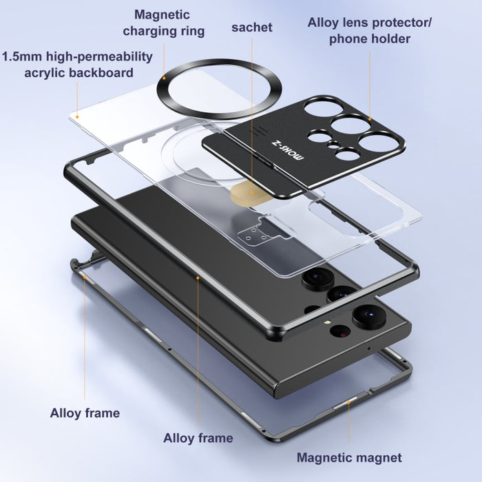 Aromatherapy Holder Single-sided MagSafe Magnetic Phone Case, For Samsung Galaxy S25 Ultra 5G, For Samsung Galaxy S24 Ultra 5G, For Samsung Galaxy S23 Ultra 5G, For Samsung Galaxy S22 Ultra 5G, For Samsung Galaxy S21 Ultra 5G