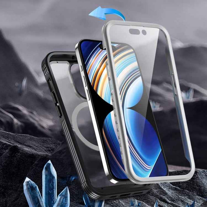 For iPhone 15 Life Waterproof MagSafe Magnetic Rugged Phone Case(Black)
