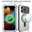 For iPhone 15 Pro Max Camera Shield MagSafe Holder Life Waterproof Phone Case(Silver)