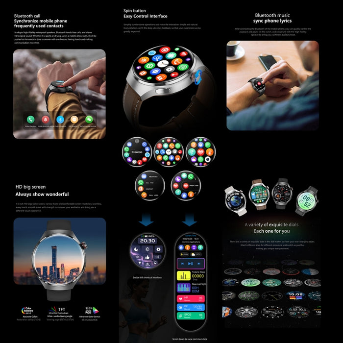 G4 Smart Bracelet 1.53 inch Smart Watch, Support Bluetooth Call / NFC / Heart Rate