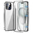 For iPhone 15 Plus Magnetic Double-buckle HD Tempered Glass Phone Case(Silver)