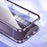 For iPhone 15 Pro Max Magnetic Double-buckle HD Tempered Glass Phone Case(Blue)