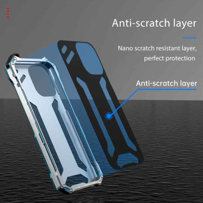 For iPhone 15 Pro Max R-JUST RJ17 Shockproof Armor Metal Phone Case(Black)