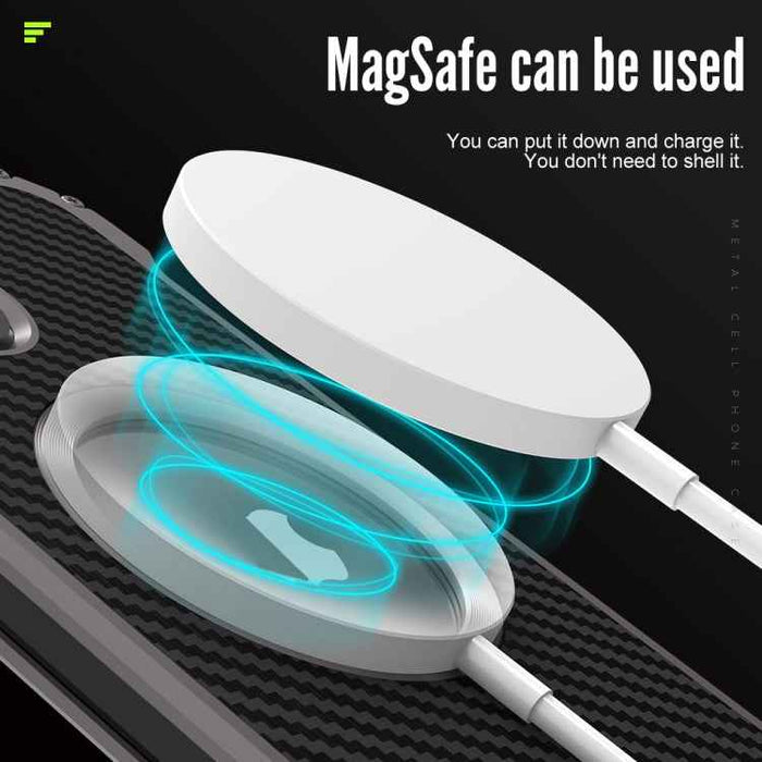 For iPhone 15 Pro Max R-JUST RJ51 Hollow MagSafe Magnetic Metal Phone Case(Space Grey)