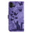 For iPhone 17 Butterfly Cat Embossing Flip Leather Phone Case(Purple)