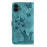 For iPhone 17 Butterfly Cat Embossing Flip Leather Phone Case(Wathet)