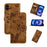 For iPhone 17 Butterfly Cat Embossing Flip Leather Phone Case(Brown)
