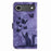 For iPhone 17 Air Butterfly Cat Embossing Flip Leather Phone Case(Purple)