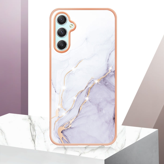 Electroplating Marble Dual-side IMD Phone Case, For Samsung Galaxy A25 5G