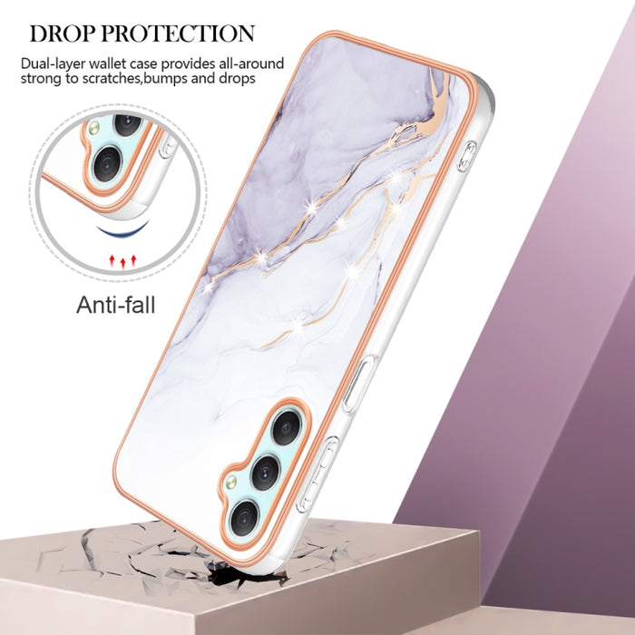 Electroplating Marble Dual-side IMD Phone Case, For Samsung Galaxy A25 5G