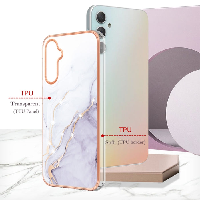 Electroplating Marble Dual-side IMD Phone Case, For Samsung Galaxy A25 5G