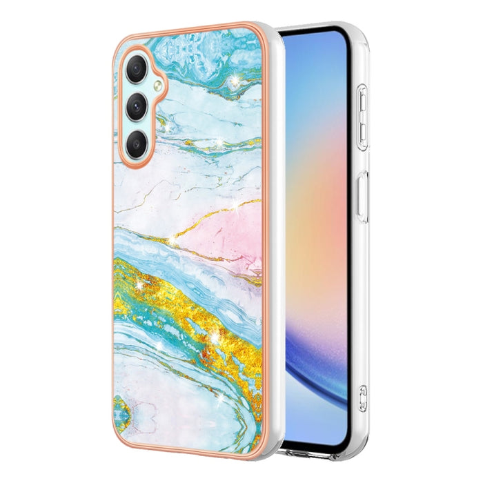 Electroplating Marble Dual-side IMD Phone Case, For Samsung Galaxy A25 5G