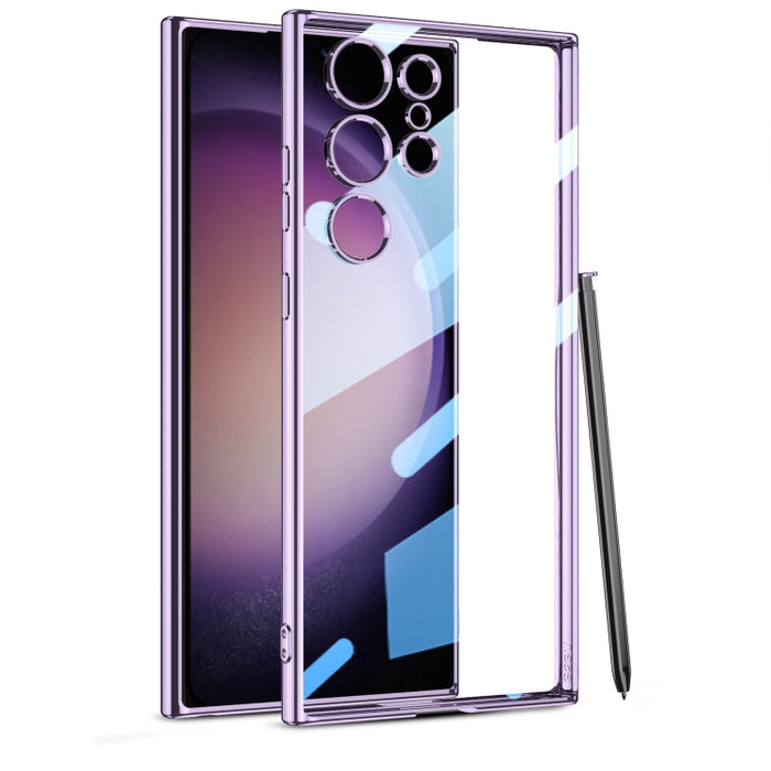 GKK Plating Transparent TPU Phone Case, Without pen, For Samsung Galaxy S24 Ultra, For Samsung Galaxy S24