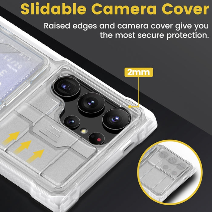 Full Coverage Phone Case with Holder / Card Slot, For Samsung Galaxy S24 Ultra 5G