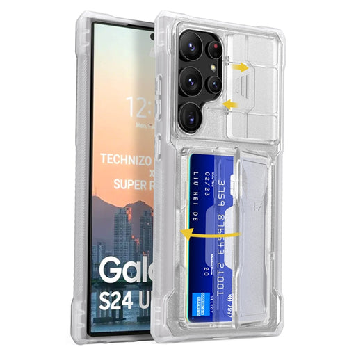 Full Coverage Phone Case with Holder / Card Slot, For Samsung Galaxy S24 Ultra 5G