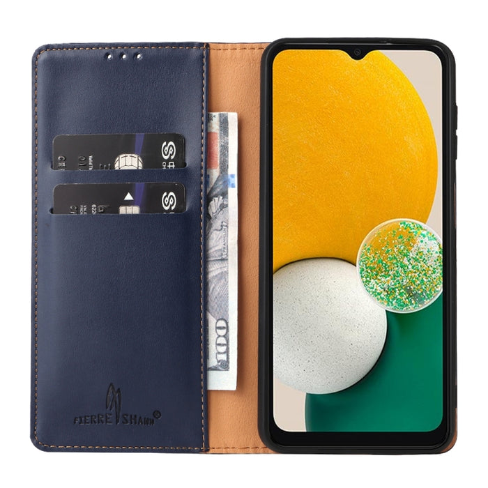 Fierre Shann PU Genuine Leather Texture Phone Case, For Samsung Galaxy A15 5G, For Samsung Galaxy A55 5G, For Samsung Galaxy A35 5G, For Samsung Galaxy S24 Ultra 5G, For Samsung Galaxy S24+ 5G, For Samsung Galaxy S24 5G