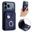For iPhone 17 Pro Max Organ Card Bag Ring Holder Phone Case(Blue)