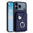 For iPhone 17 Pro Max Organ Card Bag Ring Holder Phone Case(Blue)