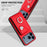 For iPhone 17 Pro Max Organ Card Bag Ring Holder Phone Case(Red)
