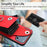 For iPhone 17 Pro Max Organ Card Bag Ring Holder Phone Case(Red)