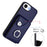 For iPhone 16e Organ Card Bag Ring Holder Phone Case(Blue)