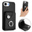 For iPhone 16e Organ Card Bag Ring Holder Phone Case(Black)
