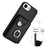 For iPhone 16e Organ Card Bag Ring Holder Phone Case(Black)