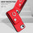 For iPhone 16e Organ Card Bag Ring Holder Phone Case(Red)