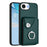 For iPhone 16e Organ Card Bag Ring Holder Phone Case(Green)
