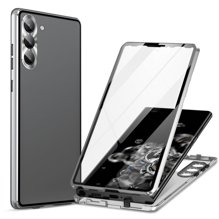 HD Full Cover Magnetic Metal Tempered Glass Phone Case, For Samsung Galaxy S25 Ultra 5G, For Samsung Galaxy S24 Ultra 5G, For Samsung Galaxy S24+ 5G, For Samsung Galaxy S24 5G