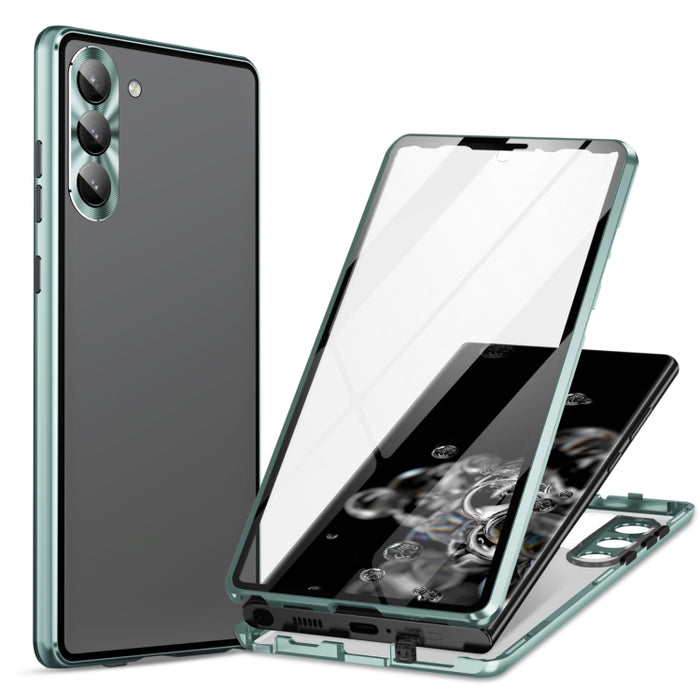 HD Full Cover Magnetic Metal Tempered Glass Phone Case, For Samsung Galaxy S25 Ultra 5G, For Samsung Galaxy S24 Ultra 5G, For Samsung Galaxy S24+ 5G, For Samsung Galaxy S24 5G