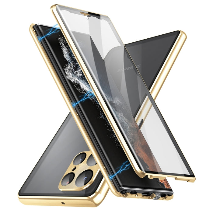 HD Full Cover Magnetic Metal Tempered Glass Phone Case, For Samsung Galaxy S25 Ultra 5G, For Samsung Galaxy S24 Ultra 5G, For Samsung Galaxy S24+ 5G, For Samsung Galaxy S24 5G