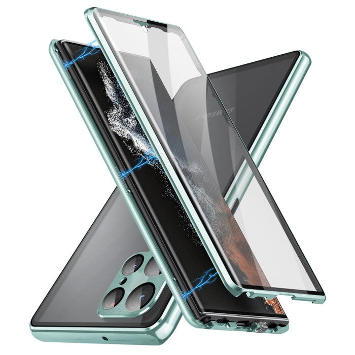 HD Full Cover Magnetic Metal Tempered Glass Phone Case, For Samsung Galaxy S25 Ultra 5G, For Samsung Galaxy S24 Ultra 5G, For Samsung Galaxy S24+ 5G, For Samsung Galaxy S24 5G