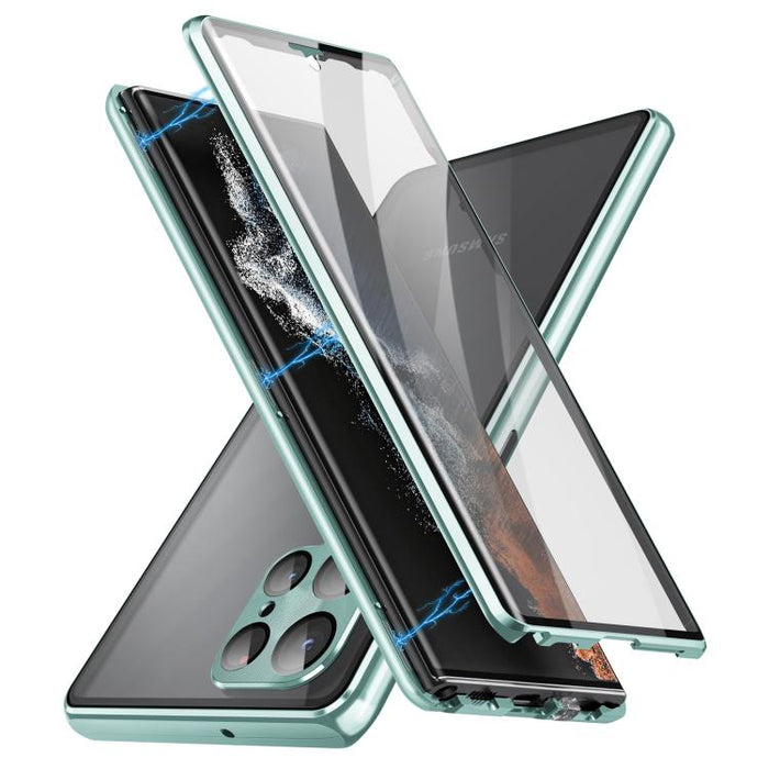 HD Full Cover Magnetic Metal Tempered Glass Phone Case, For Samsung Galaxy S25 Ultra 5G, For Samsung Galaxy S24 Ultra 5G, For Samsung Galaxy S24+ 5G, For Samsung Galaxy S24 5G