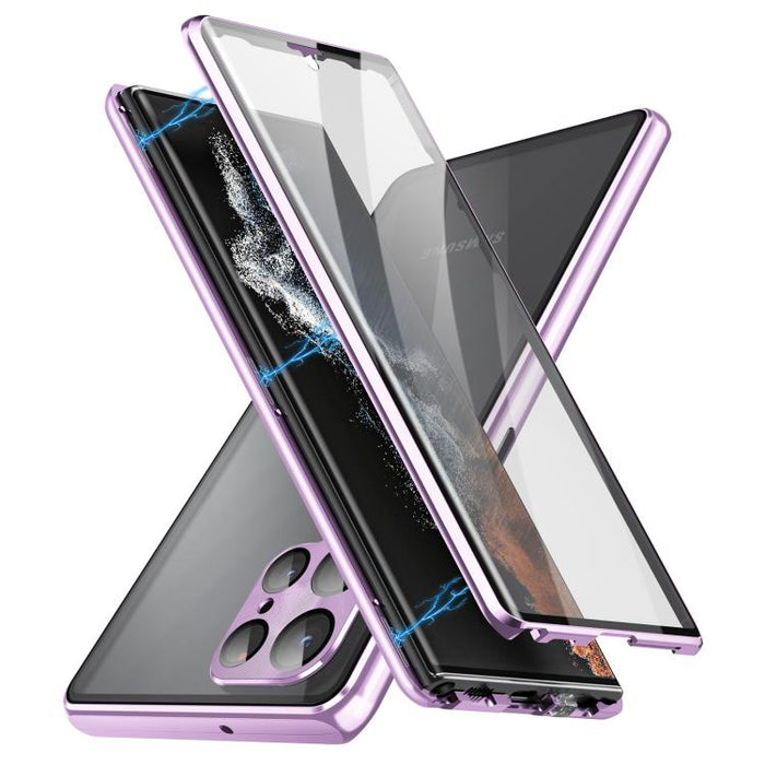 HD Full Cover Magnetic Metal Tempered Glass Phone Case, For Samsung Galaxy S25 Ultra 5G, For Samsung Galaxy S24 Ultra 5G, For Samsung Galaxy S24+ 5G, For Samsung Galaxy S24 5G