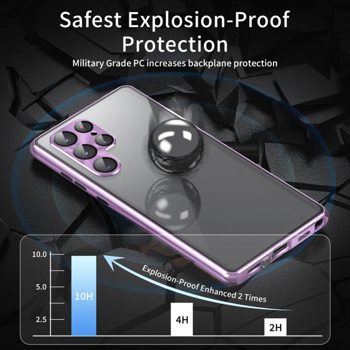 HD Full Cover Magnetic Metal Tempered Glass Phone Case, For Samsung Galaxy S25 Ultra 5G, For Samsung Galaxy S24 Ultra 5G, For Samsung Galaxy S24+ 5G, For Samsung Galaxy S24 5G