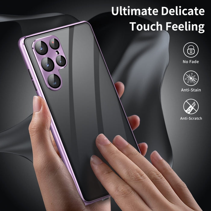 HD Full Cover Magnetic Metal Tempered Glass Phone Case, For Samsung Galaxy S25 Ultra 5G, For Samsung Galaxy S24 Ultra 5G, For Samsung Galaxy S24+ 5G, For Samsung Galaxy S24 5G