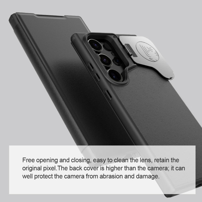 NILLKIN Qin Prop Series Flip Camera Cover Design Leather Phone Case, For Samsung Galaxy S24 Ultra 5G, For Samsung Galaxy S24+ 5G, For Samsung Galaxy S24 5G